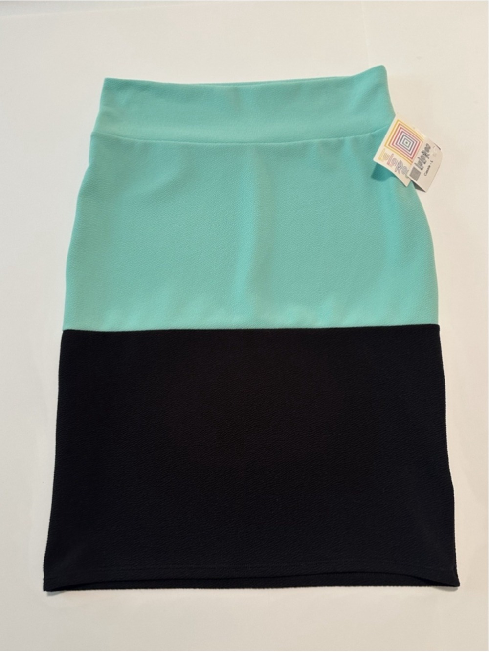 Lularoe Cassie Pencil Skirt Womens Large Colorblock Knee Length Pull On